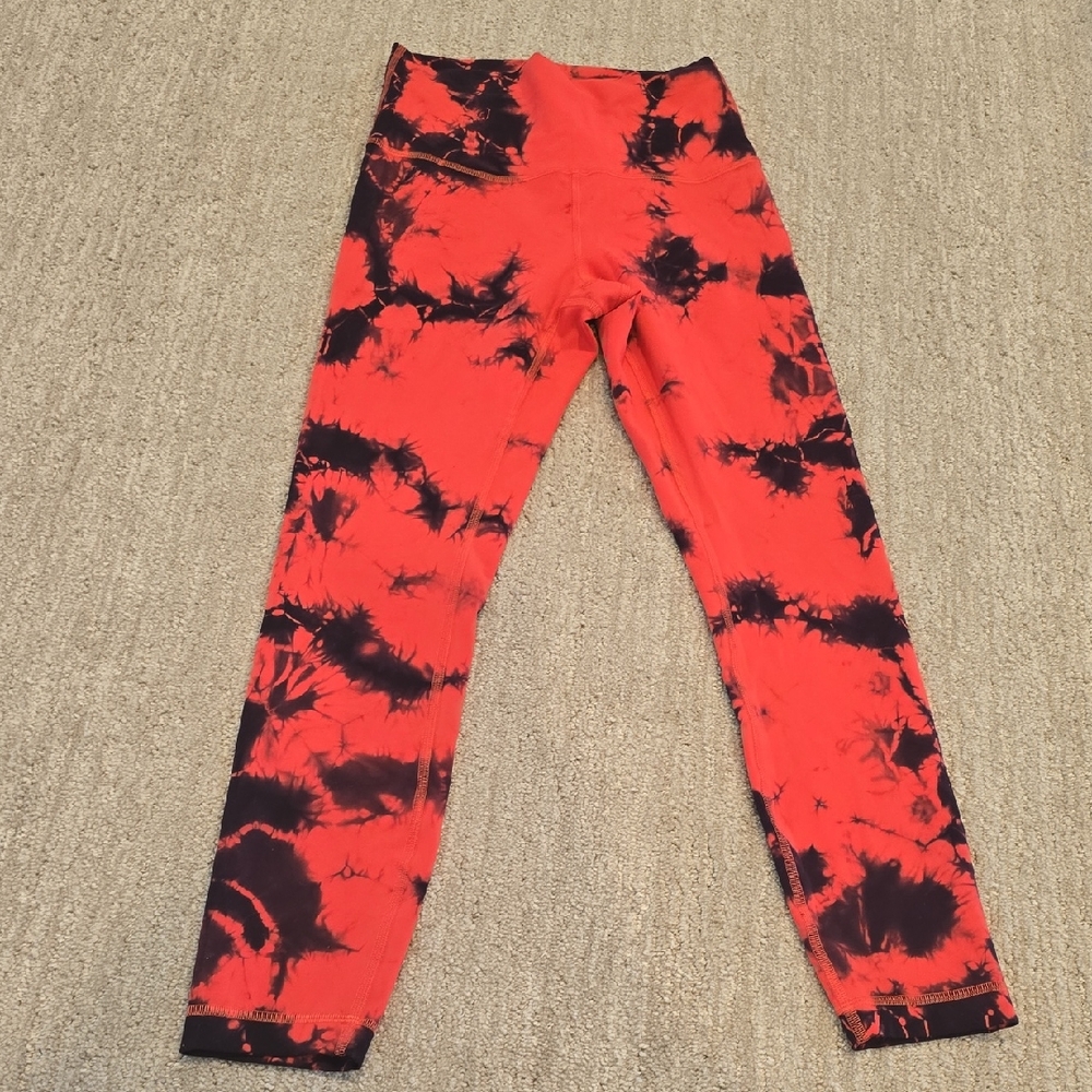 Lululemon Athletica Vibrant Red and Black Leggings